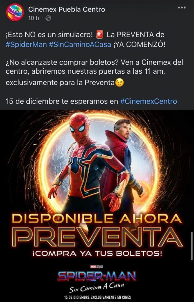 Poblanos abarrotan cines para comprar boletos de 'Spiderman: No Way Home' -  MTP Noticias