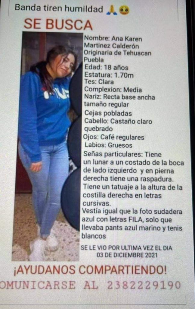 Ana Karen, presunto feminicidio