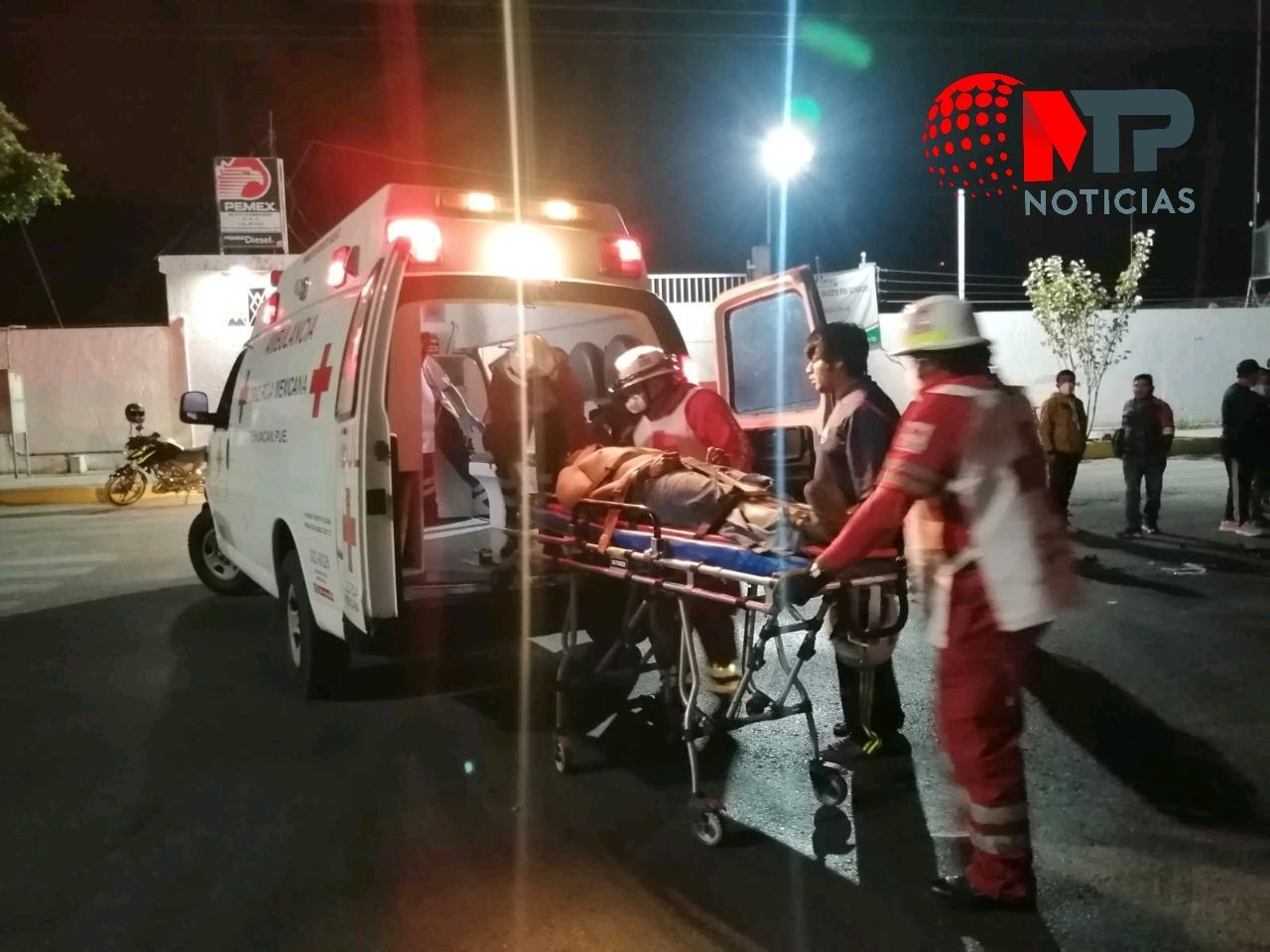 Motociclista accidentado en Tehuacán