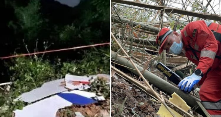 Restos de avión estrellado en China