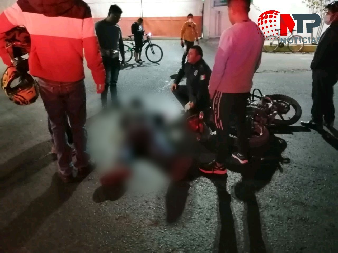 Motociclista accidentado en Tehuacán