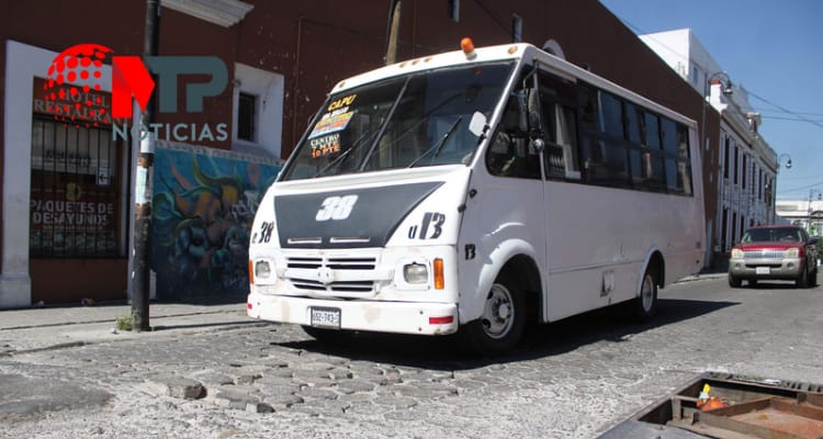 Transporte público en Centro Histórico de Puebla