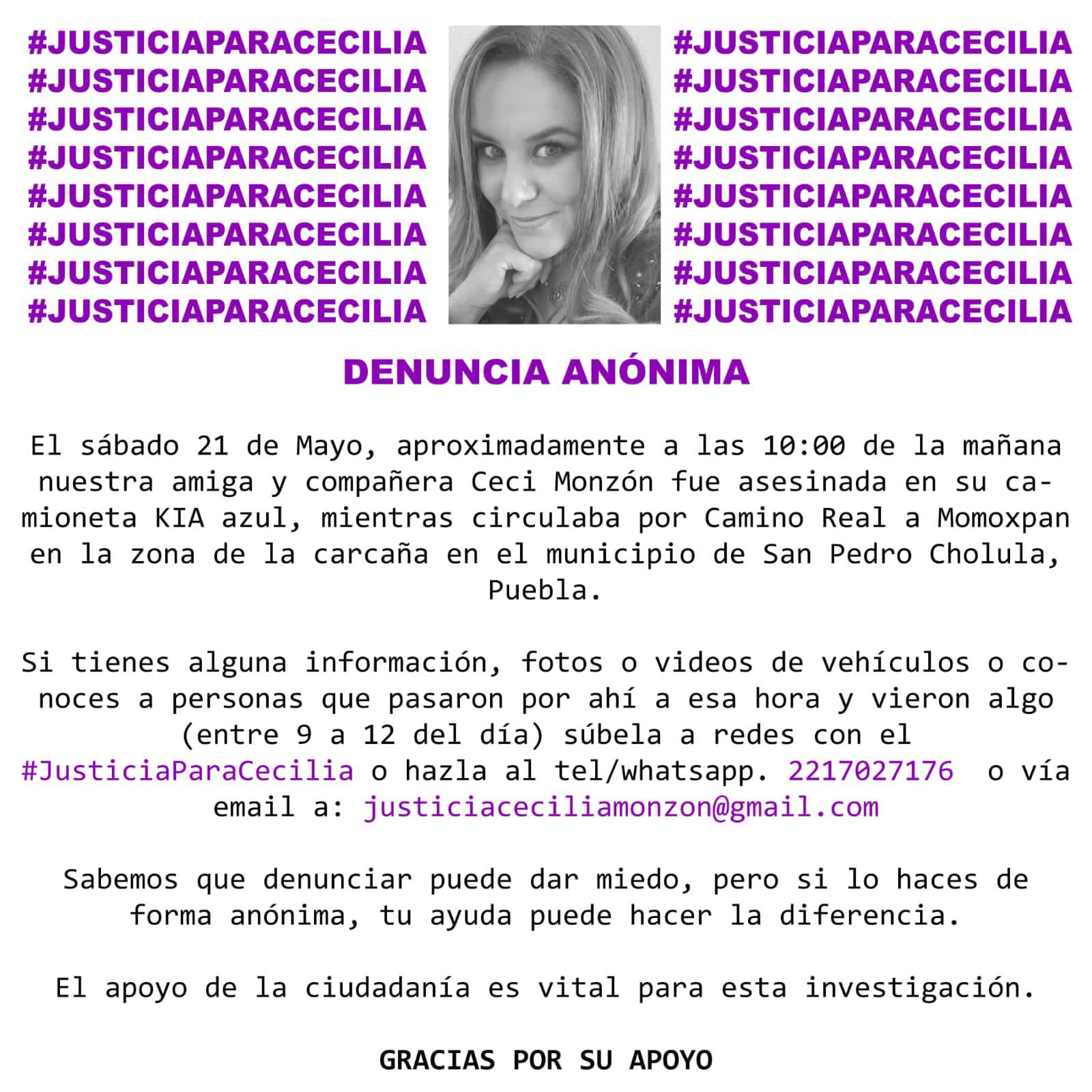 Cecilia Monzón feminicidio Puebla 