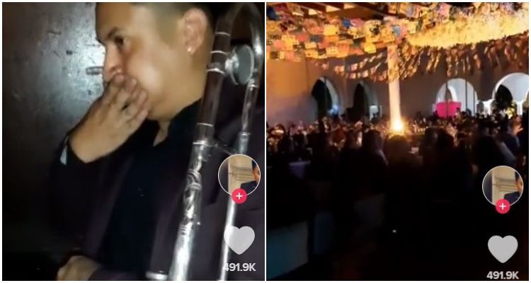 Músico llora en la boda de su ex