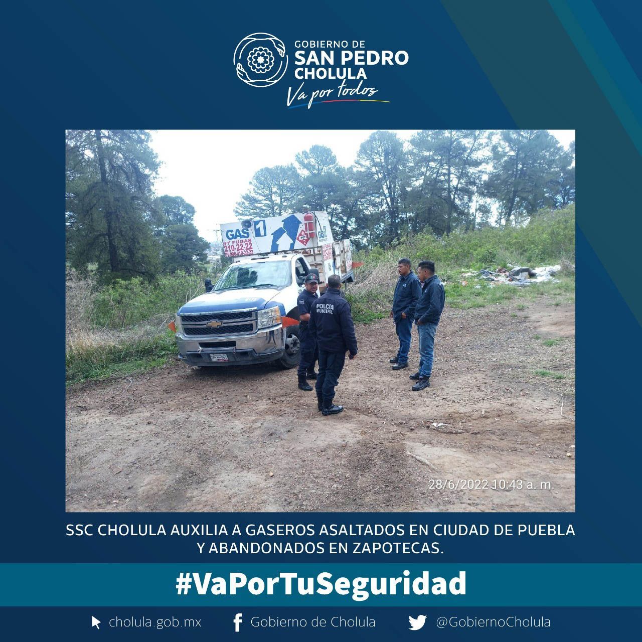policias san pedro cholula auxilian gaseros abandonados zapotecas