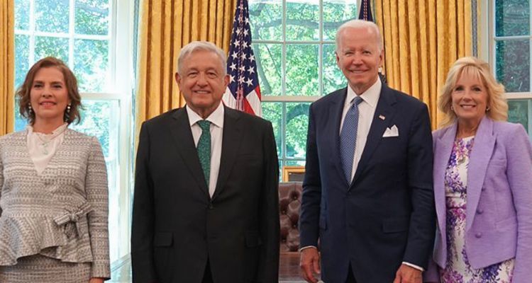 AMLO en reunión con Joe Biden