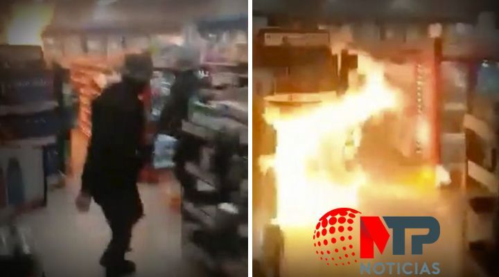 Pura gente de El Mencho: asi incendiaron sicarios un Oxxo en Guanajuato