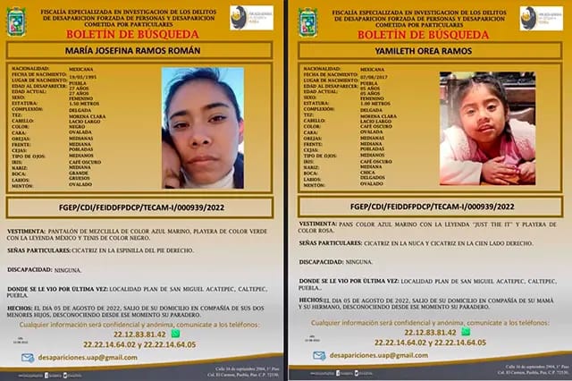 María y sus dos hijos desaparecen en Caltepec