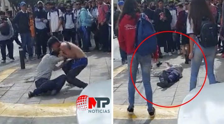 Estudiante se desmaya tras recibir brutal impacto durante pelea