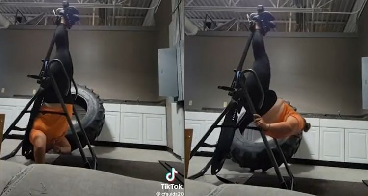 Queda atrapada en máquina del gimnasio y pide ayuda a la policía (VIDEO)