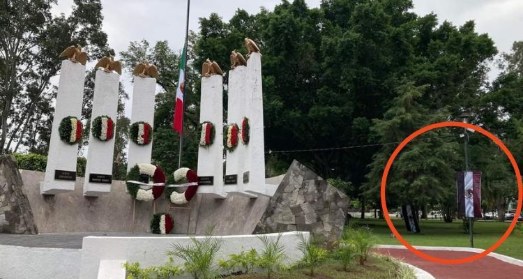 Bandera mexicana con colores de Morena en Nayarit causa polémica
