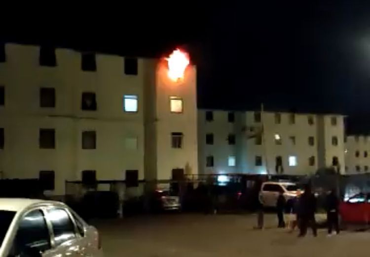 Incendio en departamento de San Miguel Mayorazgo