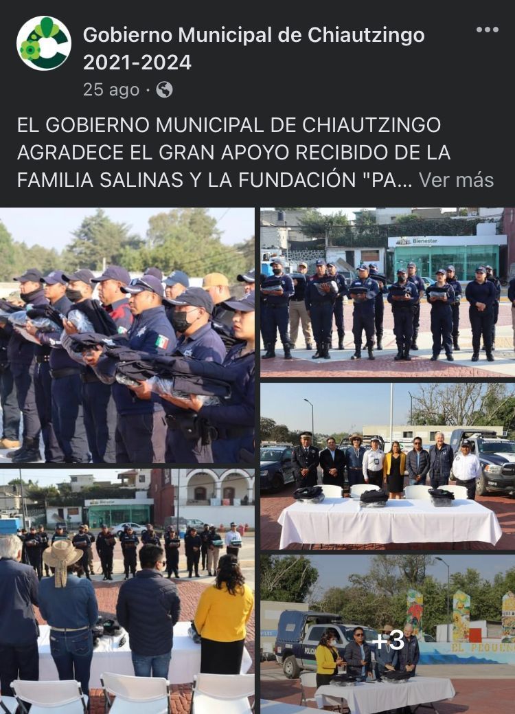 Uniformes de policías de Chiautzingo