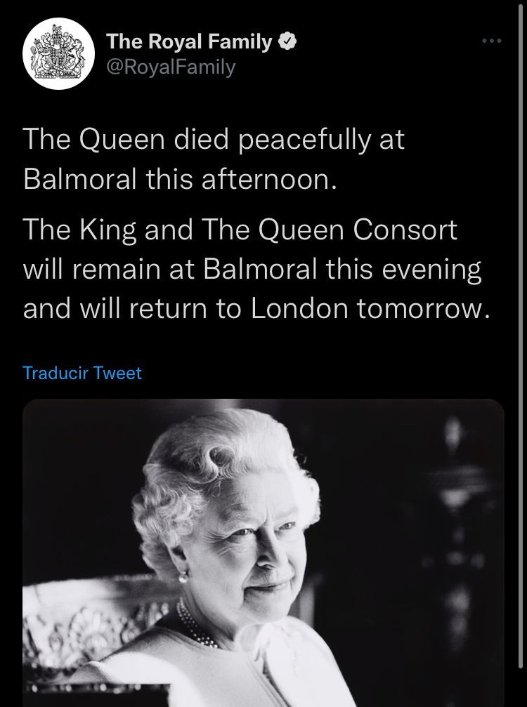 Muere la reina Isabel en Inglaterra