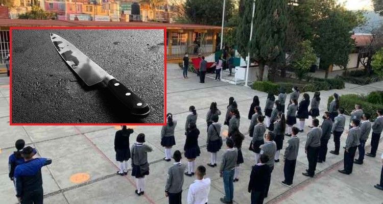 Alumno de secundaria asiste a la escuela con arma blanca en Amalucan