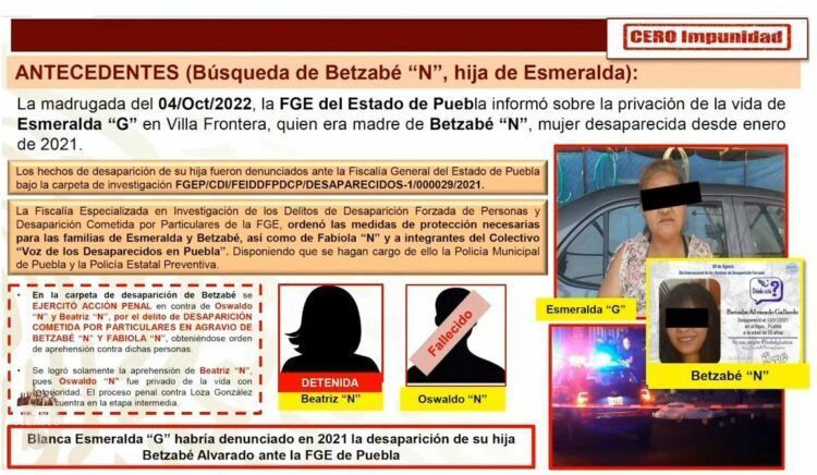Betzabé, hija de Blanca Esmeralda, también fue asesinada: gobierno de AMLO