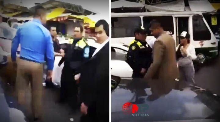 politicos del PRD golpean a oficial de transito por detenerlos 1