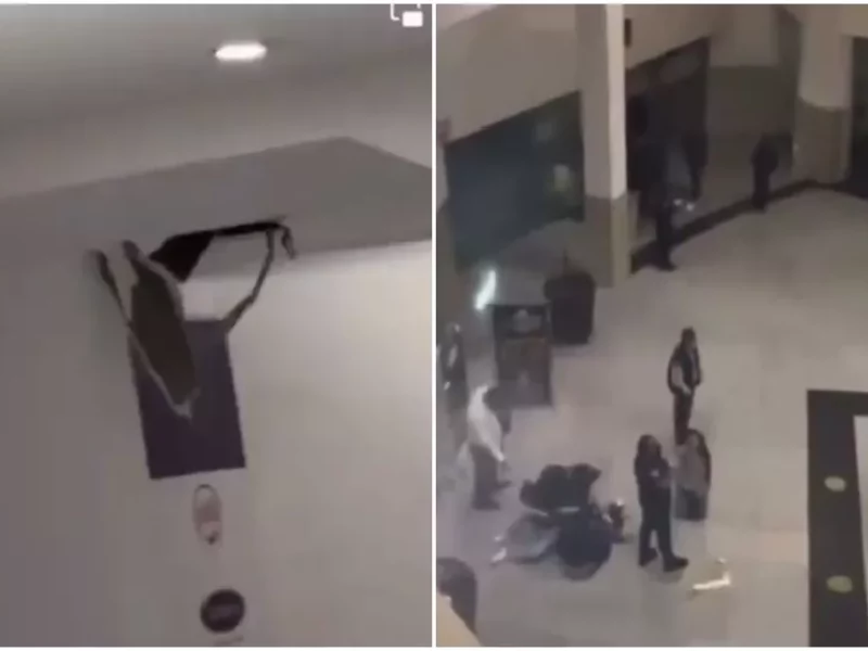 Mujer cae de una altura de 15 metros tras desplome del techo en plaza comercial