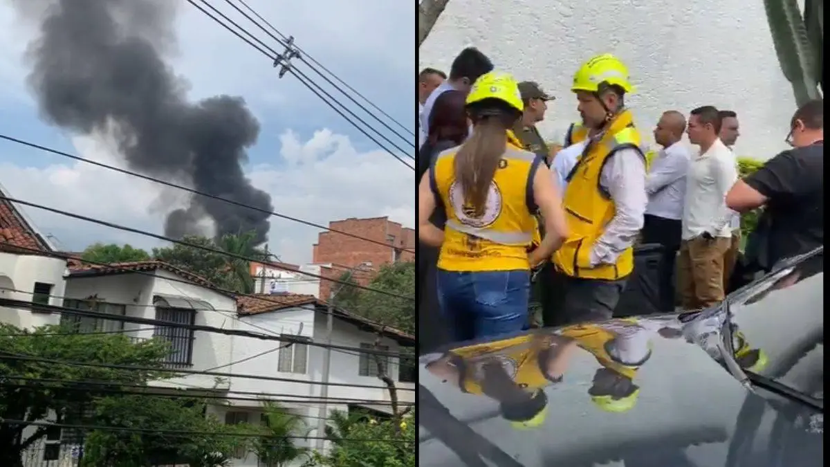 Ocho personas mueren tras caída de avioneta sobre casas en Colombia