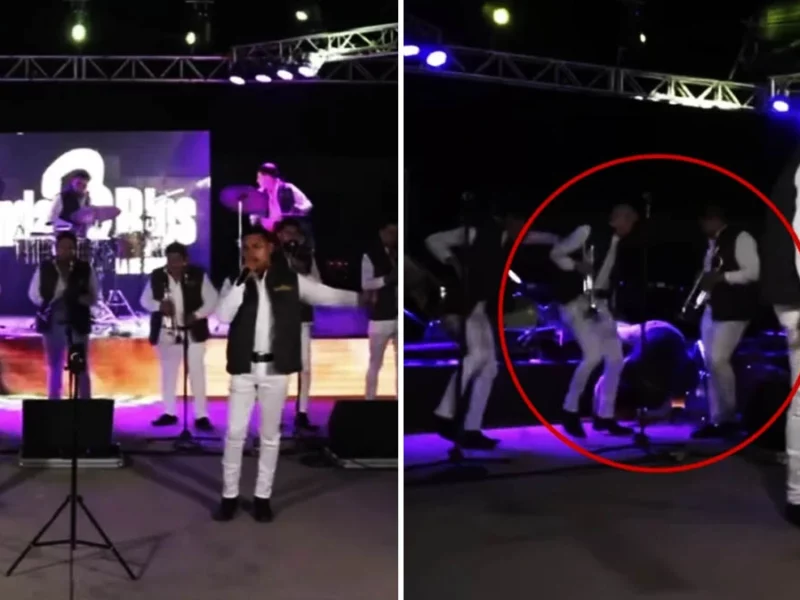 Pantalla gigante aplasta a músico de la Banda Tres Ríos mientras grababan video