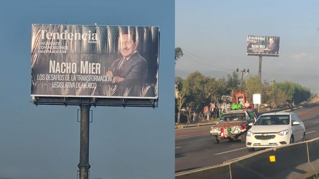 Ignacio Mier se promociona con espectaculares en la autopista México-Puebla