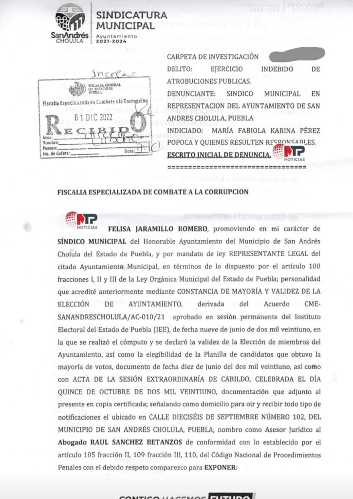 Edmundo Tlatehui denuncia a Karina Pérez Popoca.