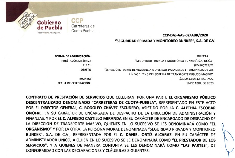 Contratos otorgados por Chávez Escudero 