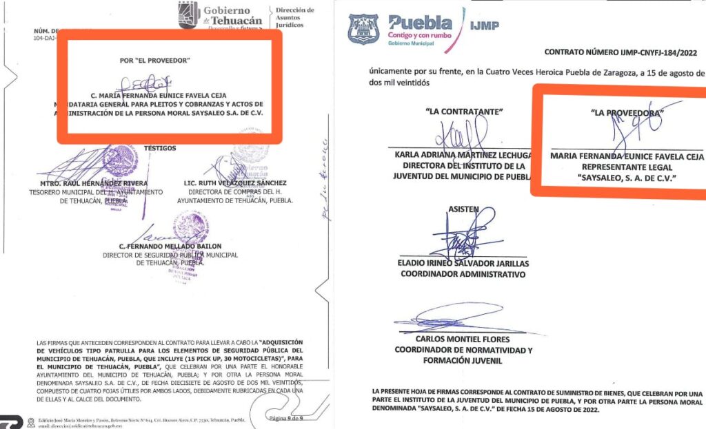 opia del documento en el que la representante legal de la empresa, Fernanda Favela