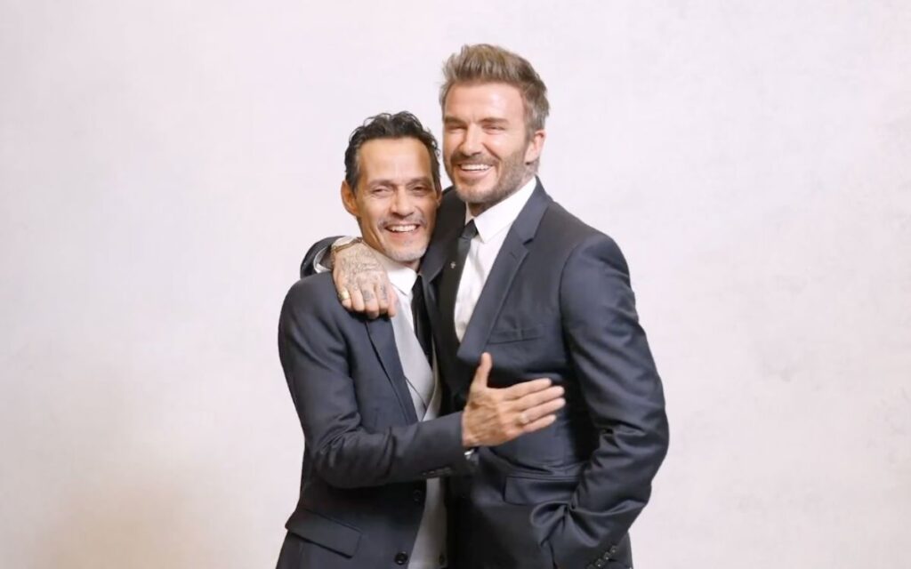 Marc Anthony y David Beckham.