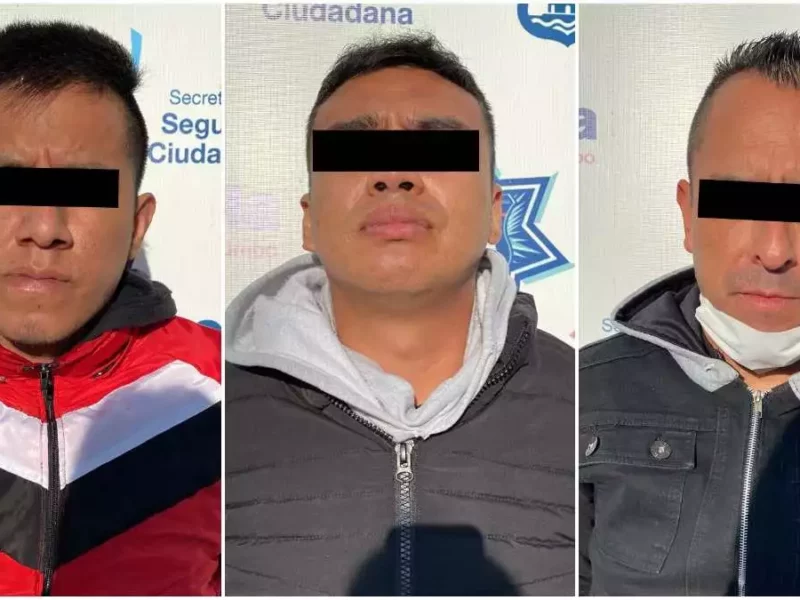 Detienen a tres integrantes de 'Los Rafiki', por robo a casa habitación en Puebla