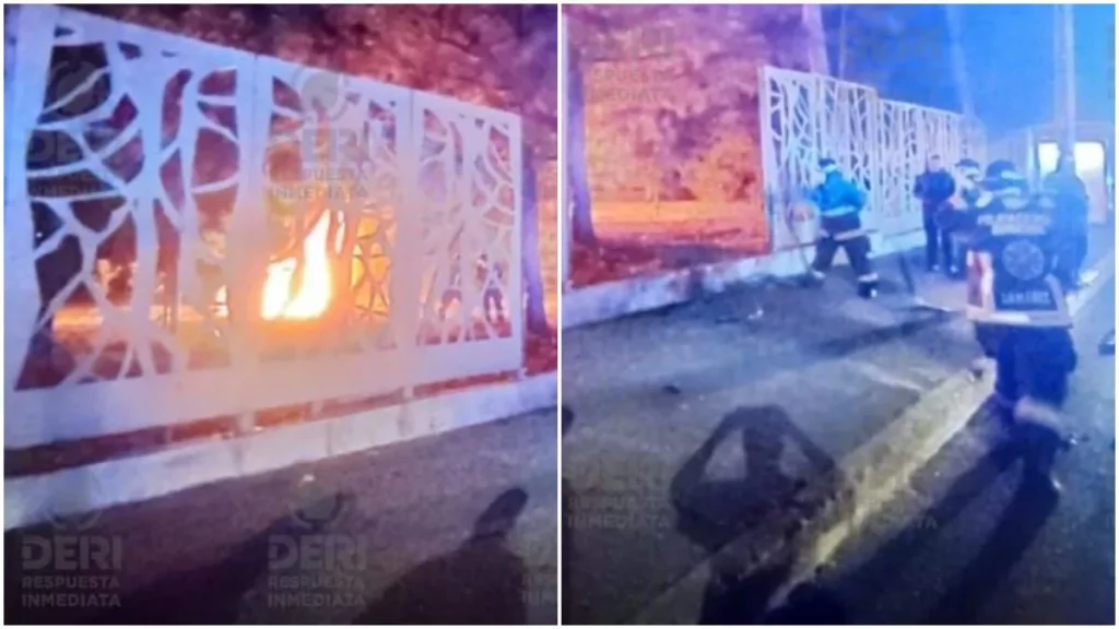 Borrachos causan accidentes en Puebla: uno se impacta en parque Ecológico y se incendia su auto
