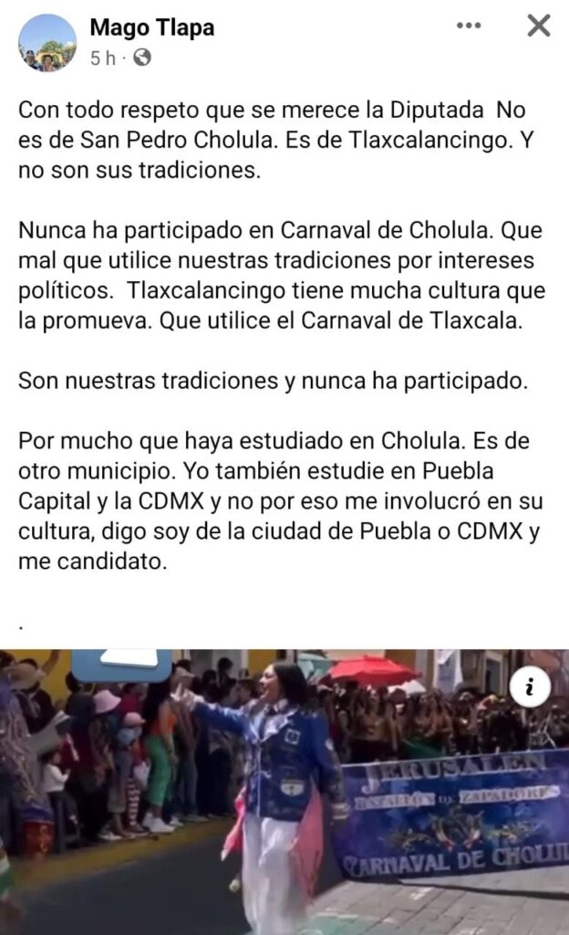 comentario Tonantzin Fernaández en Carnaval