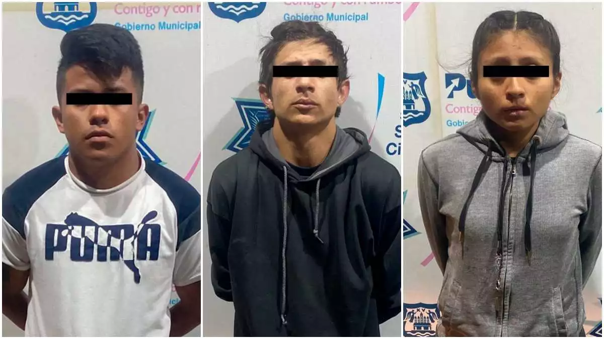 Detienen a dos hombres y una mujer con 170 dosis de droga en Puebla