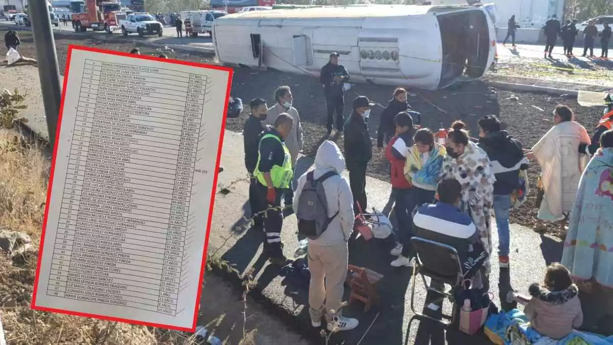 Volcadura de autobús en la México-Puebla: difunden lista de lesionados