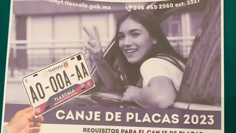 Canje de placas en Tlaxcala 2023