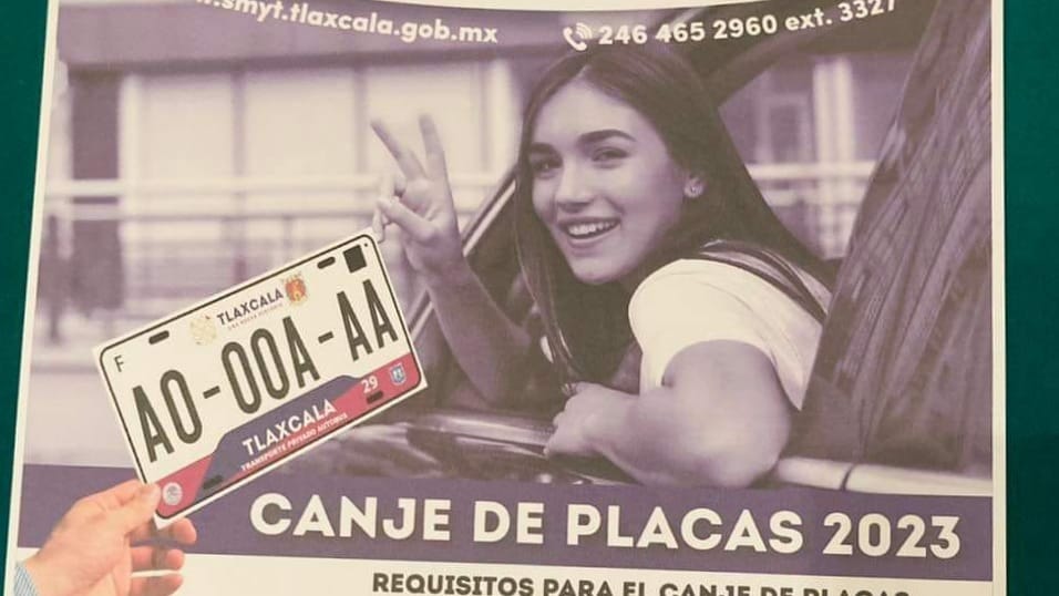 Canje de placas en Tlaxcala 2023