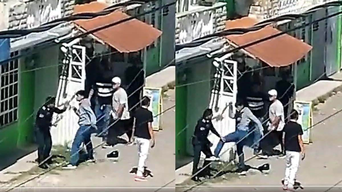 Captura de video donde Los González golpean a policías en Chachapa