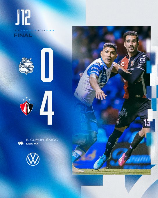 Puebla pierde 4-0 vs Atlas
