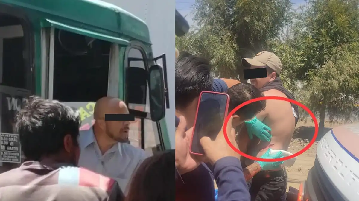 Tras pelea, chofer de transporte público navajea a trailero en Puebla (VIDEO)