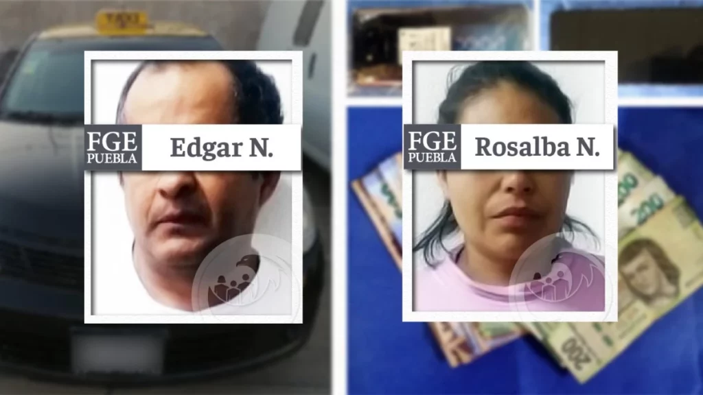 Detienen a Edgar y Rosalba por extorsionar a hombre con 30 mil pesos en Puebla