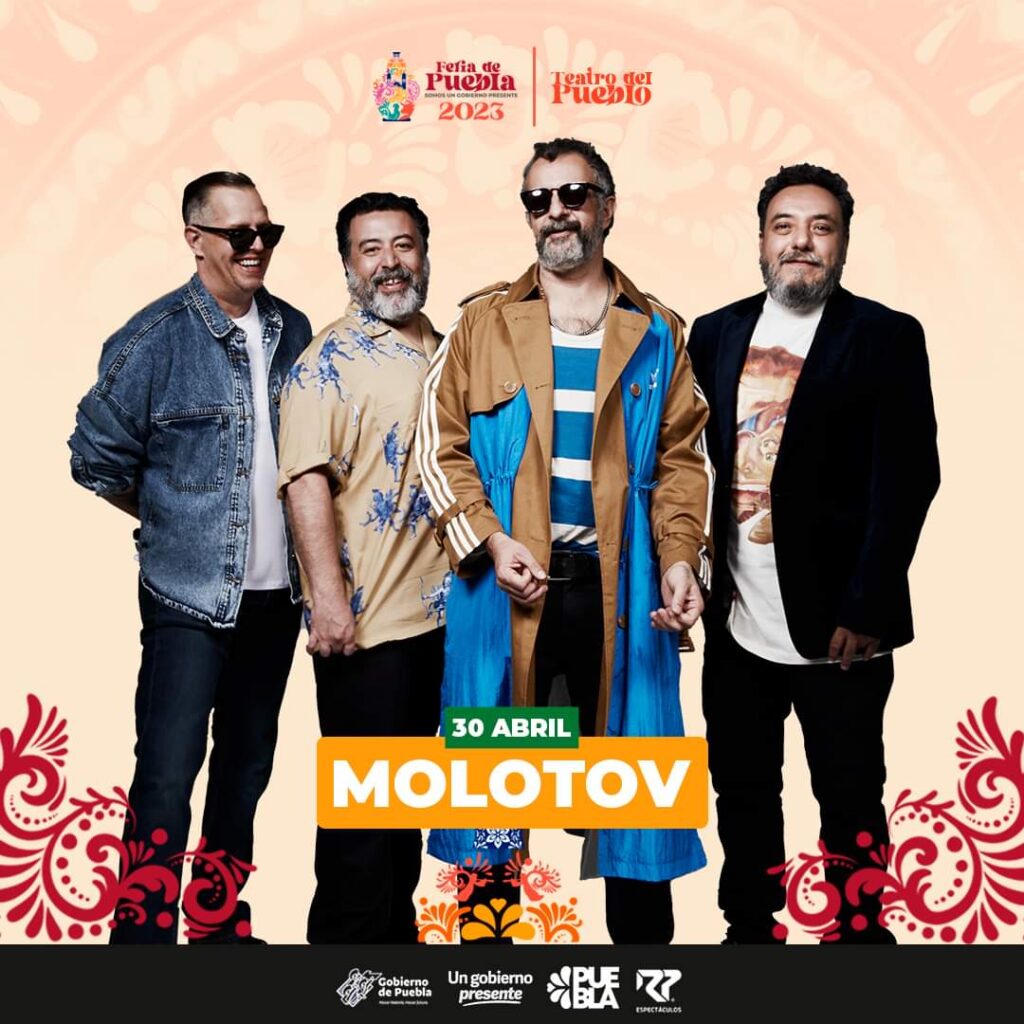Grupo de rock Molotov en cartel de Feria de Puebla 2023.