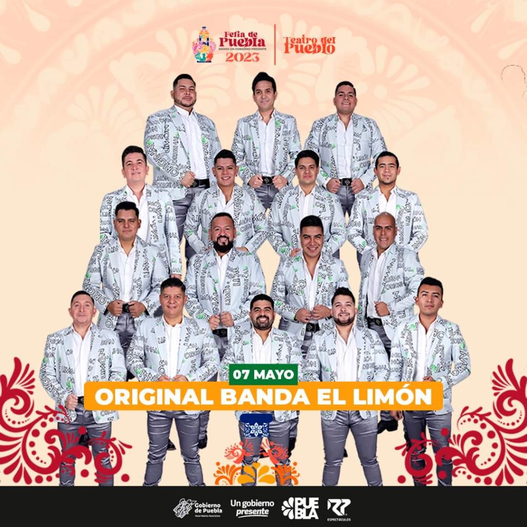 La Original Banda el Limón en Cartel de Feria de Puebla 2023.