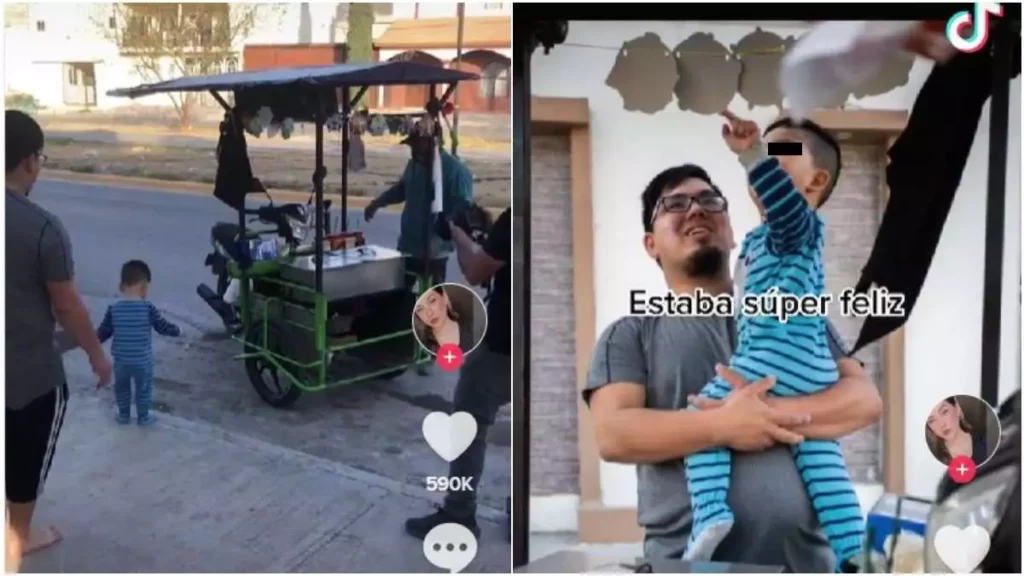 Niño se emociona porque a su cumpleaños invitaron al señor de los elotes