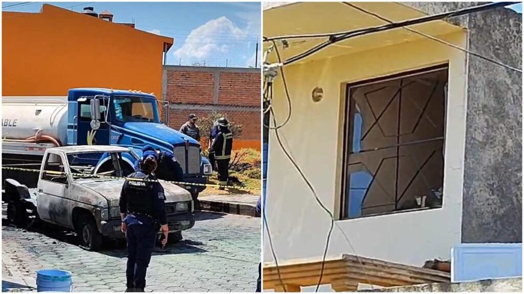 Tres lesionados deja explosión de camioneta con pirotecnia en Tlaxcala