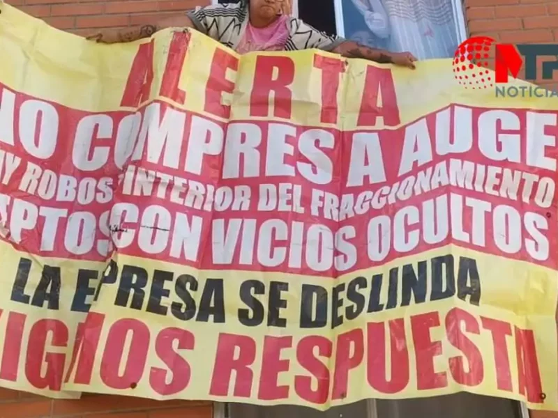 Vecinos denuncian a empresa Auge por alta inseguridad en El Centenario I, Puebla