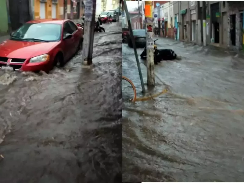 Apagones e inundaciones deja granizada en Atlixco