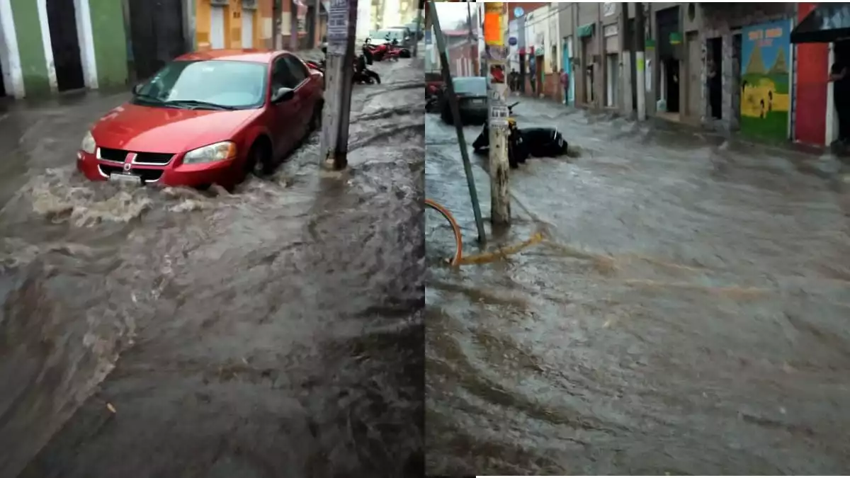 Apagones e inundaciones deja granizada en Atlixco