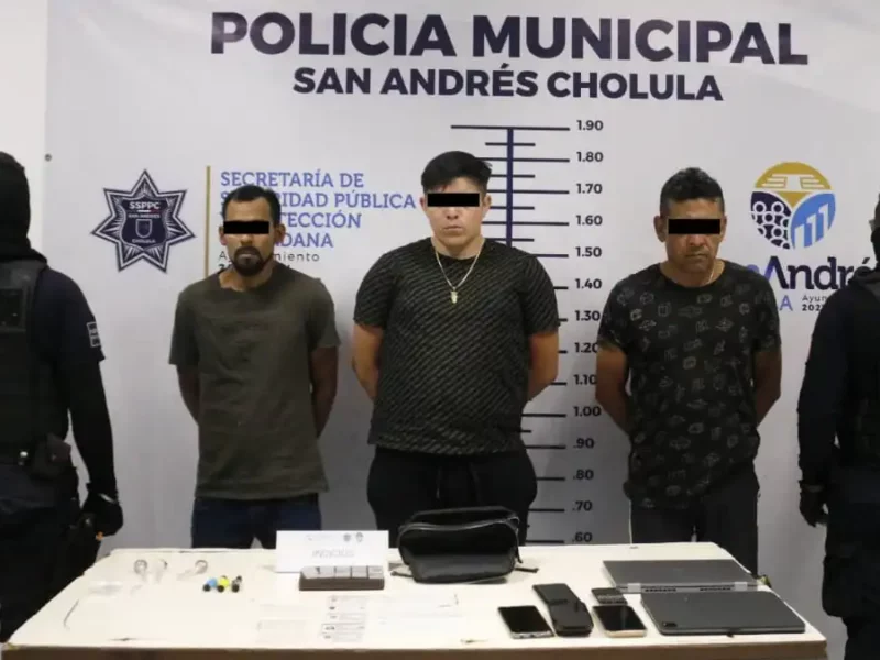 Caen tres de la banda de 'Los Santos' en San Andrés Cholula