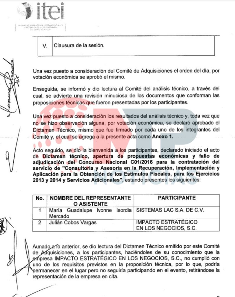 Contrato otorgado por el gobierno de Jalisco en 2011
