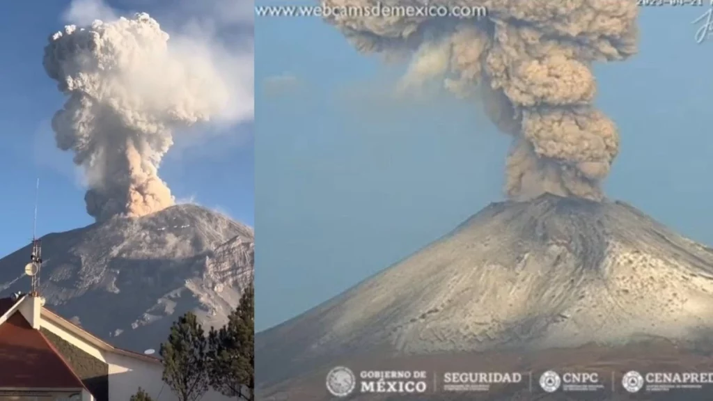 Ahora sí se pasó de ceniza el Popocatépetl en Atlixco, Puebla